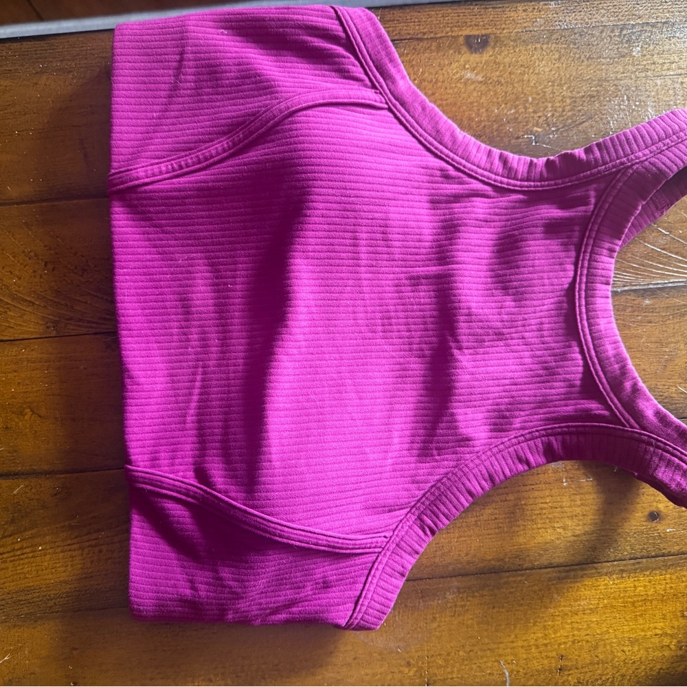 Vibrant Pink Ribbed sports bra